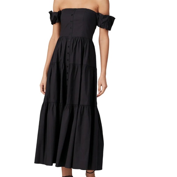 STAUD Dresses & Skirts - Staud Elio Black Off the Shoulder Dress Size 10